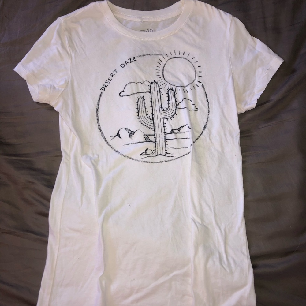 Cotton white printed tee